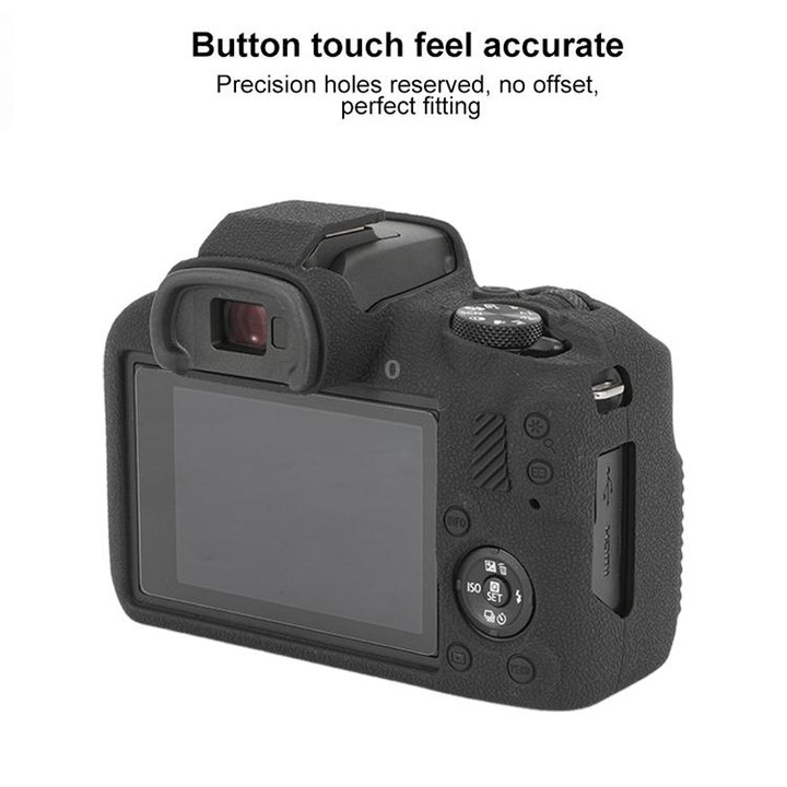 For Canon EOS R100 Litchi Texture Soft Silicone Protective Case(Black)