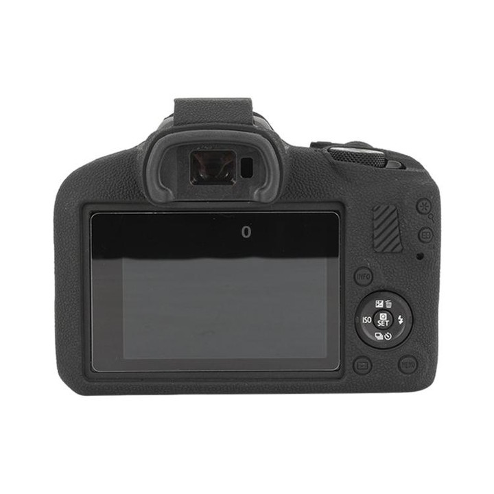 For Canon EOS R100 Litchi Texture Soft Silicone Protective Case(Black)