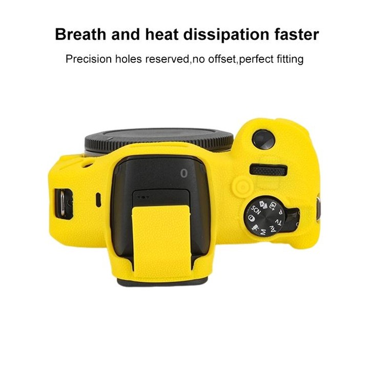 For Canon EOS R100 Litchi Texture Soft Silicone Protective Case(Yellow)