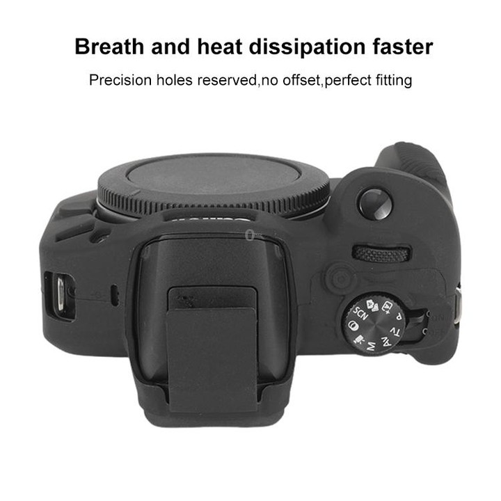 For Canon EOS R100 Glossy Soft Silicone Protective Case(Black)