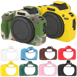 For Canon EOS R100 Glossy Soft Silicone Protective Case(Black)