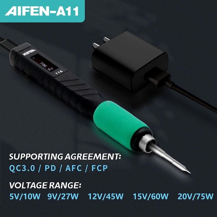 Aifen A11 Portable USB Charging Soldering Station with C210 Handle, US Plug