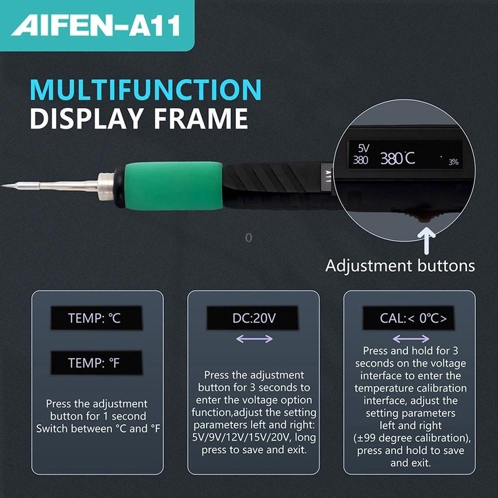 Aifen A11 Portable USB Charging Soldering Station with C210 Handle, EU Plug