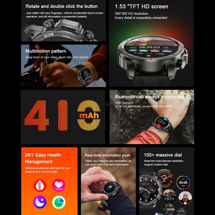 DK68 1.53 inch IP67 BT 5.0 Fitness Sport Smart Watch, Support LED Flashlight / Bluetooth Call / Sleep / Blood Oxygen / Heart Rat