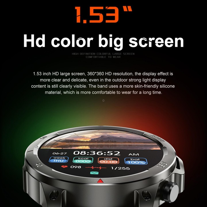 DK68 1.53 inch IP67 BT 5.0 Fitness Sport Smart Watch, Support LED Flashlight / Bluetooth Call / Sleep / Blood Oxygen / Heart Rat