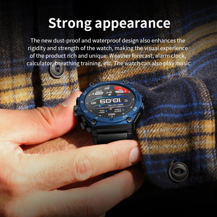 LC18 1.53 inch IP67 BT5.0 Sport Smart Watch with Earbuds, Support Bluetooth Call / Sleep / Blood Oxygen / Heart Rate / Blood Pre