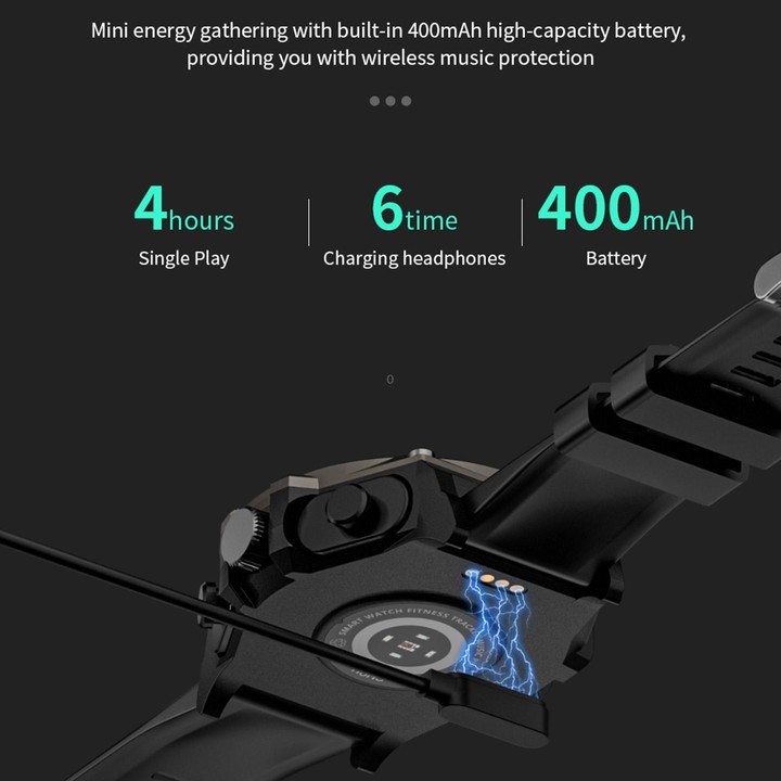 LC18 1.53 inch IP67 BT5.0 Sport Smart Watch with Earbuds, Support Bluetooth Call / Sleep / Blood Oxygen / Heart Rate / Blood Pre