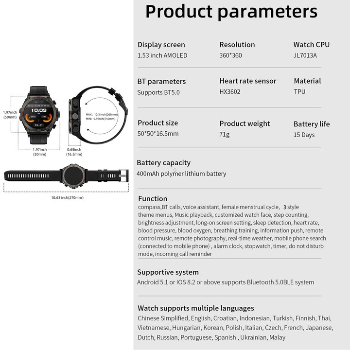 LC18 1.53 inch IP67 BT5.0 Sport Smart Watch with Earbuds, Support Bluetooth Call / Sleep / Blood Oxygen / Heart Rate / Blood Pre