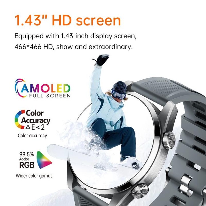 WS-11 1.43 inch IP67 Sport Smart Watch, Support Bluetooth Call / Sleep / Blood Oxygen / Heart Rate / Blood Pressure Health Monit