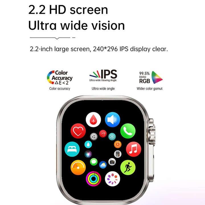 WS12 ULTRA 2 2.2 inch Sport Smart Watch, Support Payment Code / Bluetooth Call / Sleep / Blood Oxygen / Heart Rate / Blood Press