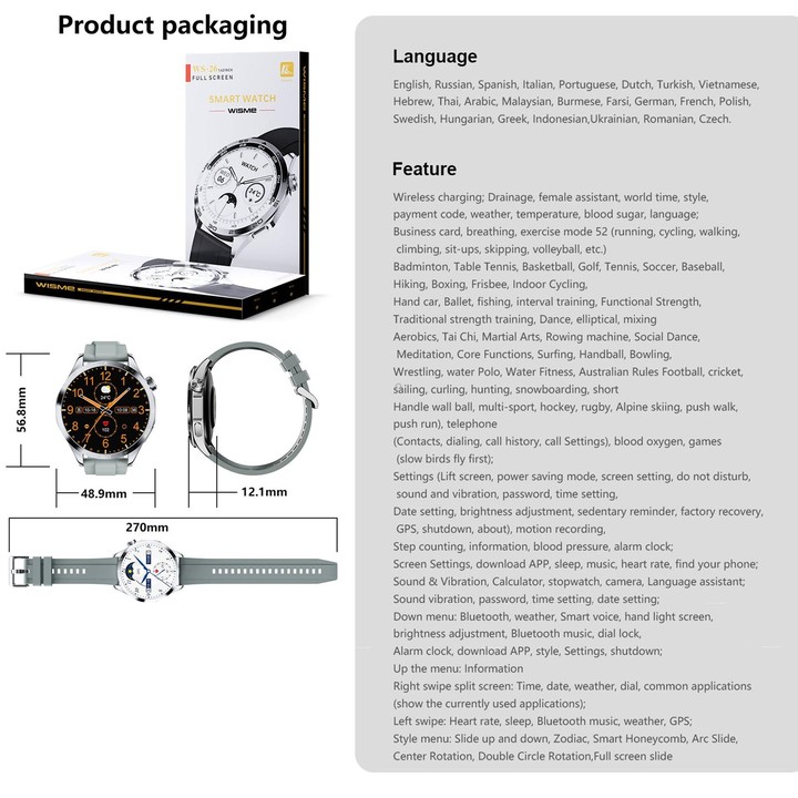 WS-26 1.52 inch IP67 Sport Smart Watch Support Bluetooth Call / Sleep / Blood Oxygen / Heart Rate / Blood Pressure Health Monito
