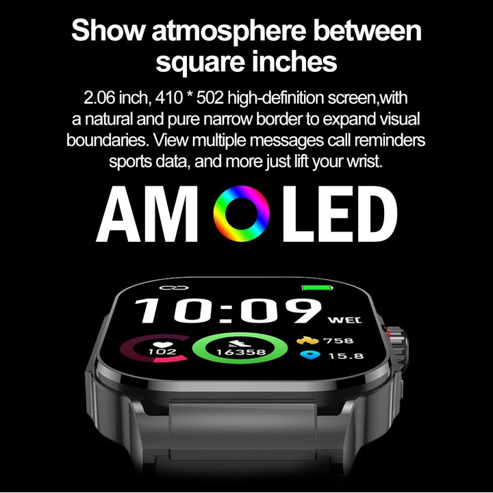 G40S 2.06 inch IP67 BT5.2 Sport Smart Watch, Support Bluetooth Call / Sleep / Blood Oxygen / Heart Rate / Blood Pressure Health