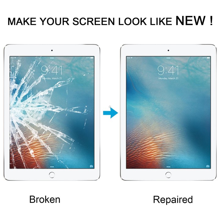 For iPad Pro 9.7 Front Screen Outer Glass Lens with OCA Optically Clear Adhesive(Black)