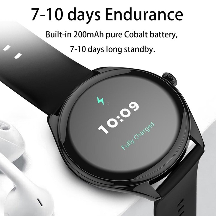 MT55 1.43 inch AMOLED HD Screen Ultra-thin Smart Call Health Watch, Silicone Strap(Black)