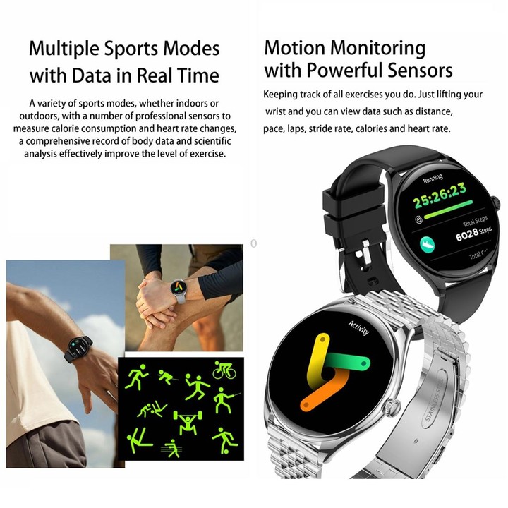 MT55 1.43 inch AMOLED HD Screen Ultra-thin Smart Call Health Watch, Silicone Strap(Black)