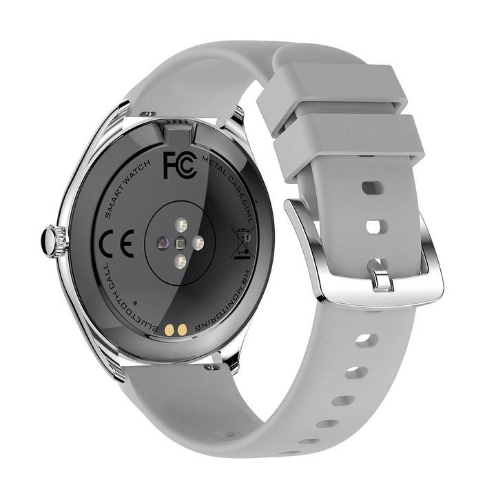 MT55 1.43 inch AMOLED HD Screen Ultra-thin Smart Call Health Watch, Silicone Strap(Silver Grey)
