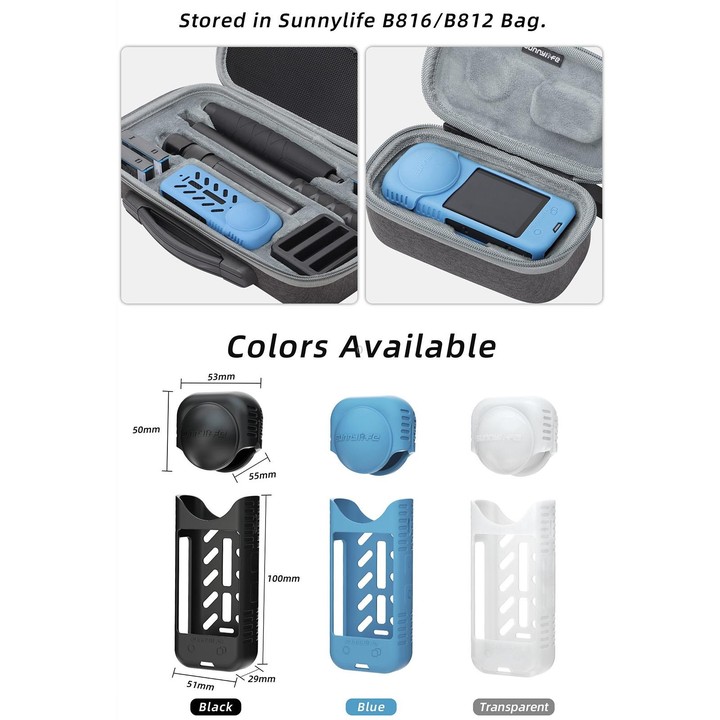 For Insta360 X4 / X5 Sunnylife Silicone Shockproof Case Lens Body Cover Kit(Blue)