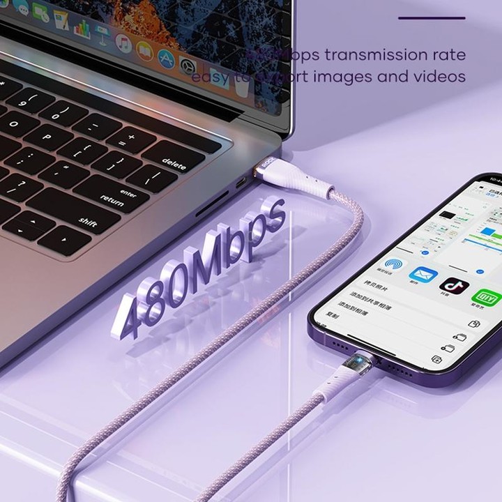 ROCK G20 1.5m 100W 3 in 1 USB-C / Type-C Fast Charging Data Cable(White)