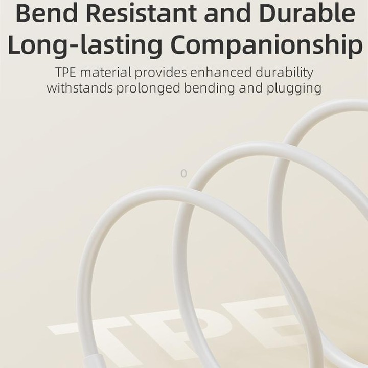ROCK P8 Prime Series 1m USB-C / Type-C Fast Charging Data Cable, Interface:PD60W USB-C / Type-C(White)