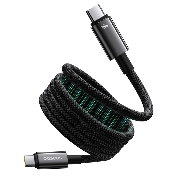 Baseus Tungsten Gold 1m 100W USB-C / Type-C to Type-C Magnetic Charging Cable(Black)