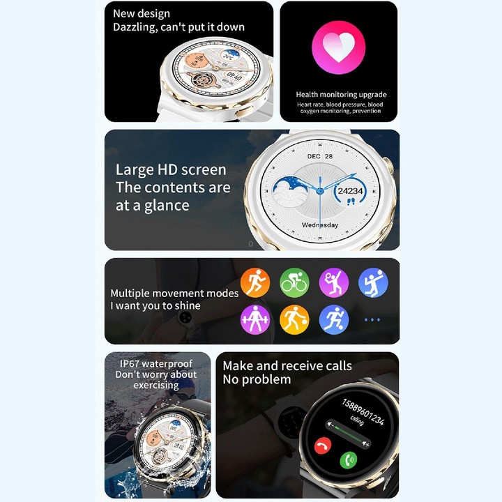 LEMFO HW52 1.28 inch Dual Mode Sport Smart Watch, Support Bluetooth Call / Sleep / Blood Oxygen / Heart Rate / Blood Pressure He