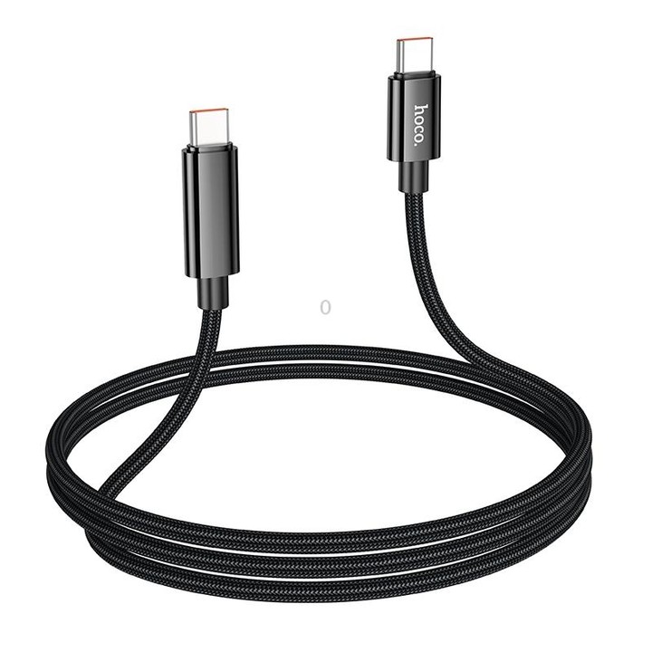 hoco U125 Benefit 1.2m 100W Type-C to Type-C Fast Charging Data Cable with Display(Black)