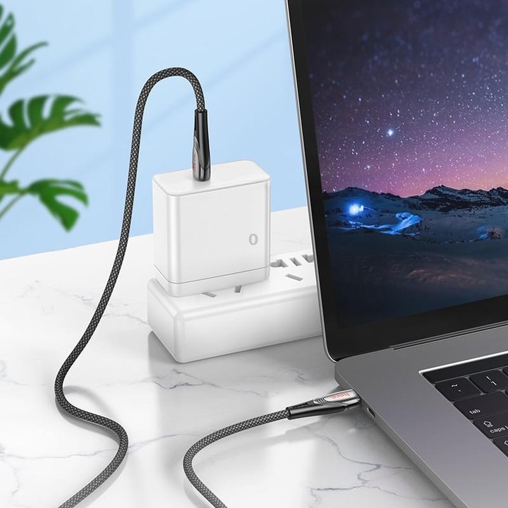 hoco U133 Type-C / USB-C to Type-C / USB-C Braided 60W Fast Charging Data Cable, Length:1.2m(Black)