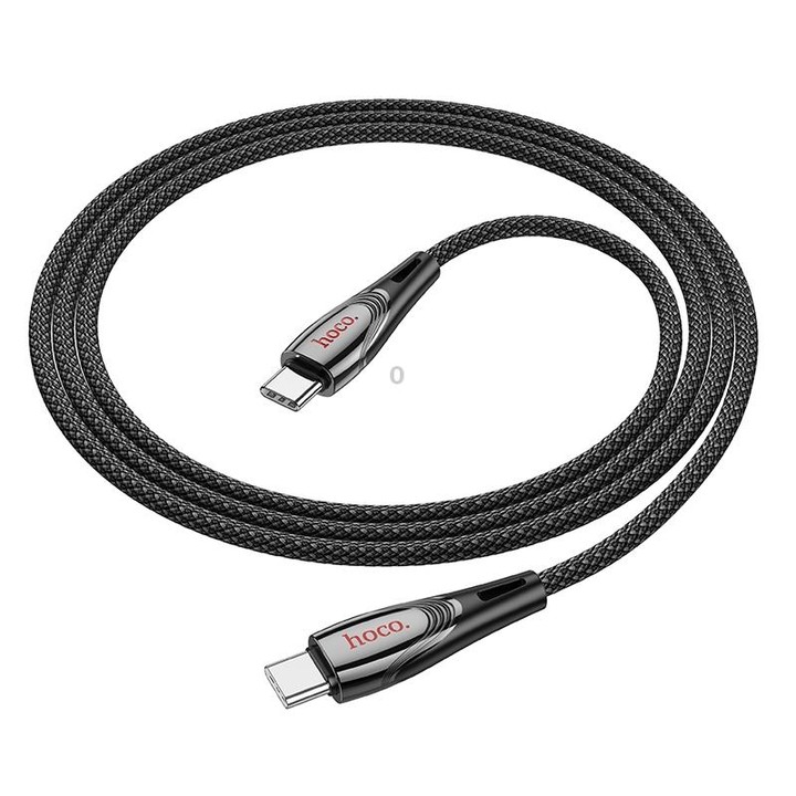 hoco U133 Type-C / USB-C to Type-C / USB-C Braided 60W Fast Charging Data Cable, Length:1.2m(Black)