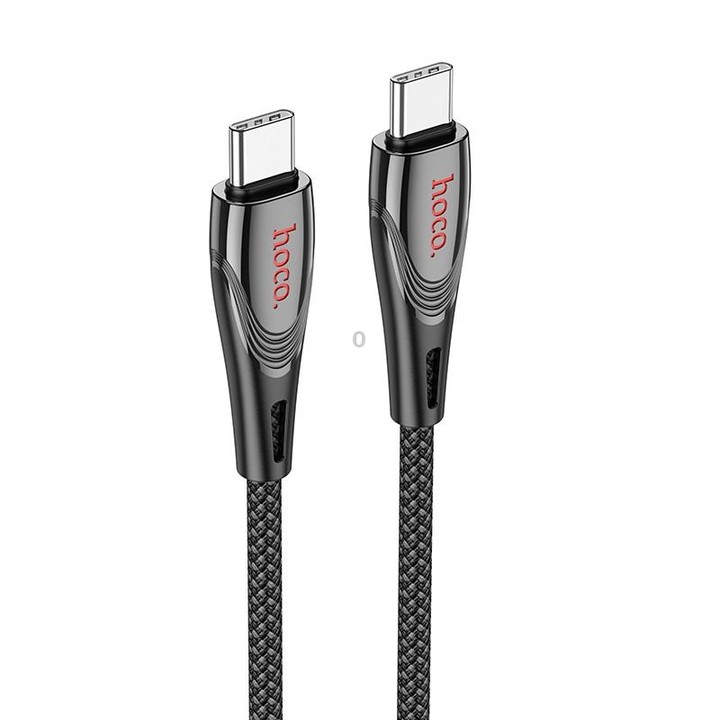hoco U133 Type-C / USB-C to Type-C / USB-C Braided 60W Fast Charging Data Cable, Length:1.2m(Black)