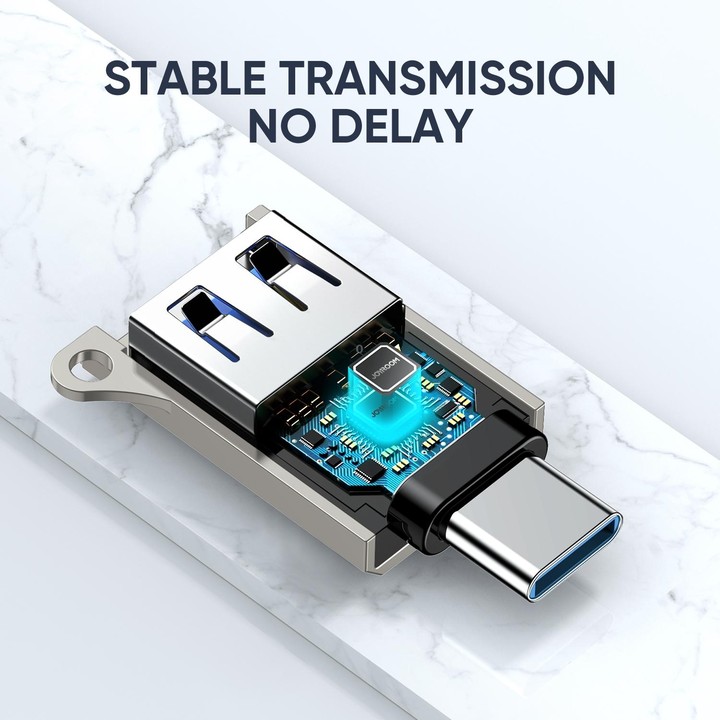 JOYROOM S-H151 Upgraded Version USB-C / Type-C Male c 3.0 Female OTG Adapter(Pearl Nickel)