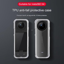 For Insta360 X4 Clear 1.5mm Soft TPU Protective Case Single Cover(Clear Black)