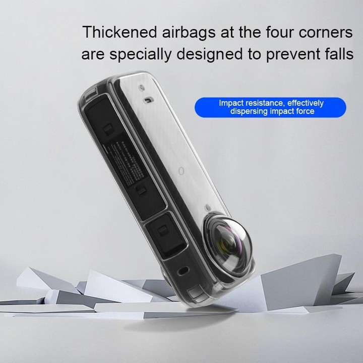 For Insta360 X4 Clear 1.5mm Soft TPU Protective Case With Hand Strap(Transperant)