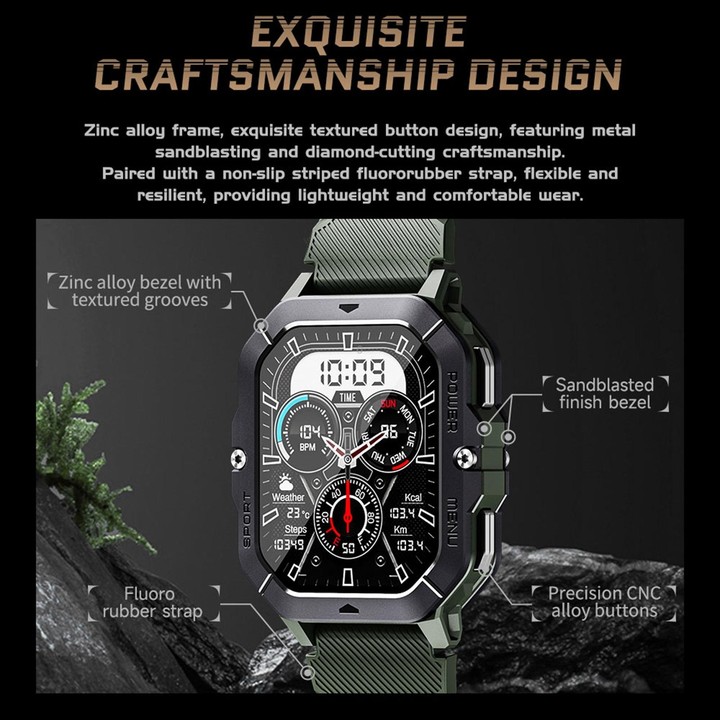 LEMFO C28 2.02 inch Sport Smart Watch, Support Bluetooth Call / Sleep / Blood Oxygen / Heart Rate / Blood Pressure Health Monito
