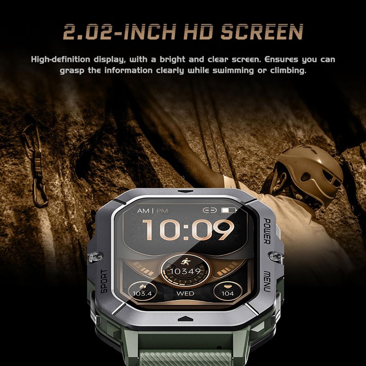 LEMFO C28 2.02 inch Sport Smart Watch, Support Bluetooth Call / Sleep / Blood Oxygen / Heart Rate / Blood Pressure Health Monito