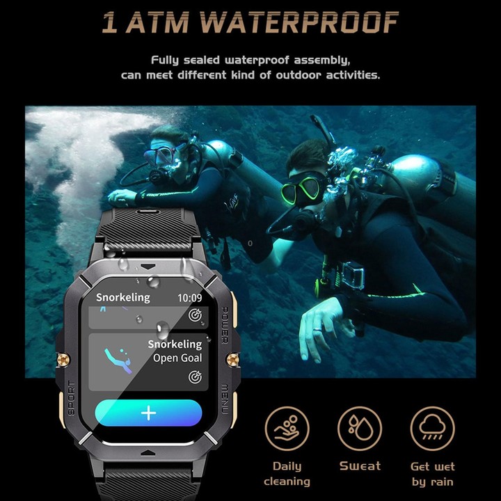 LEMFO C28 2.02 inch Sport Smart Watch, Support Bluetooth Call / Sleep / Blood Oxygen / Heart Rate / Blood Pressure Health Monito