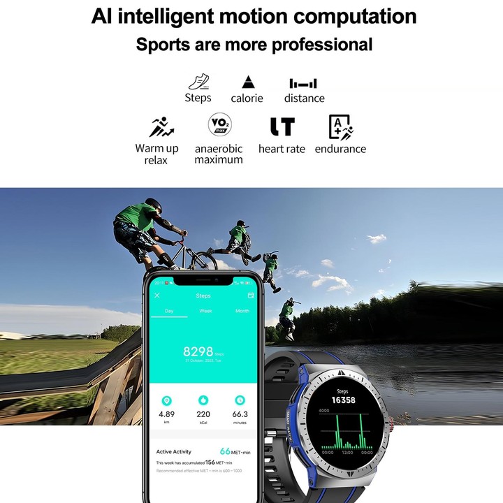 LEMFO HK52 1.43 inch BT5.3 IP68 Sport Smart Watch, Support Bluetooth Call / Message Notification / Heart Rate / Blood Pressure H