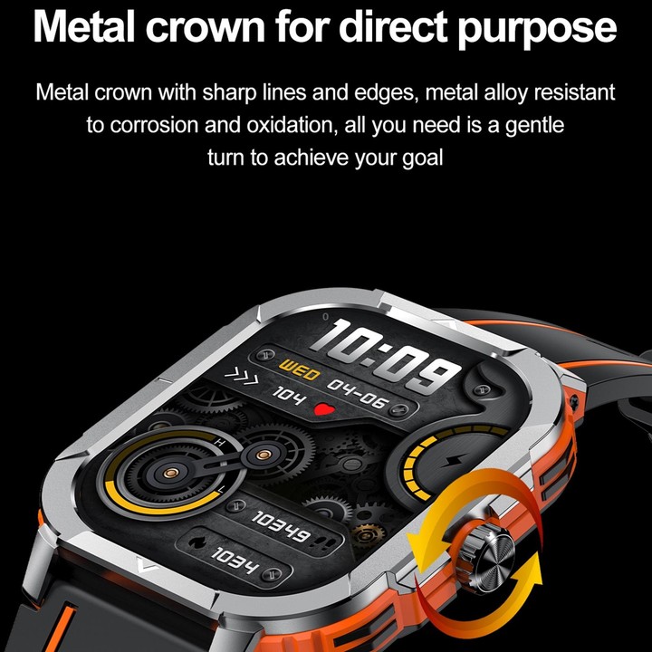LEMFO HK56 2.06 inch BT5.3 IP68 Sport Smart Watch, Support Bluetooth Call / Message Notification / Heart Rate / Blood Pressure H
