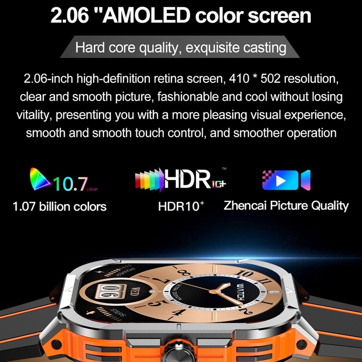 LEMFO HK56 2.06 inch BT5.3 IP68 Sport Smart Watch, Support Bluetooth Call / Message Notification / Heart Rate / Blood Pressure H