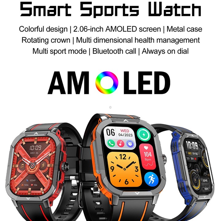LEMFO HK56 2.06 inch BT5.3 IP68 Sport Smart Watch, Support Bluetooth Call / Message Notification / Heart Rate / Blood Pressure H