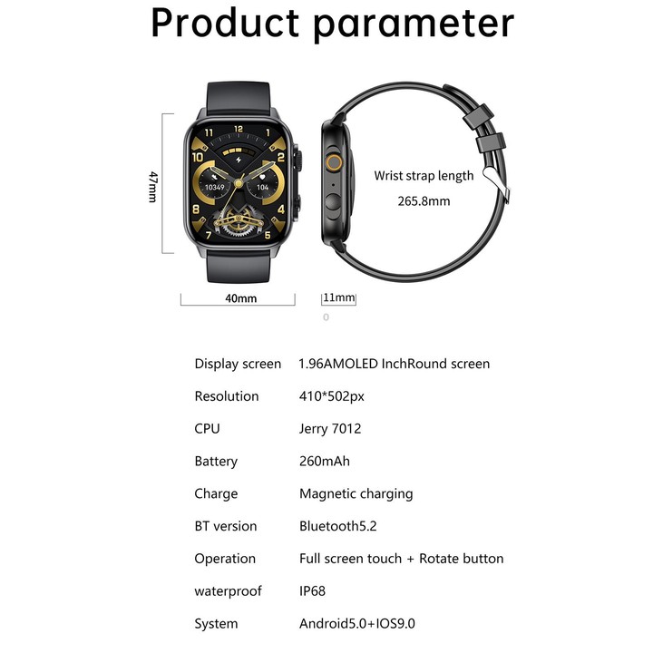 LEMFO HK95 1.952 inch BT5.0 IP68 Sport Smart Watch, Support Bluetooth Call / Sleep / Blood Oxygen / Heart Rate / Blood Pressure
