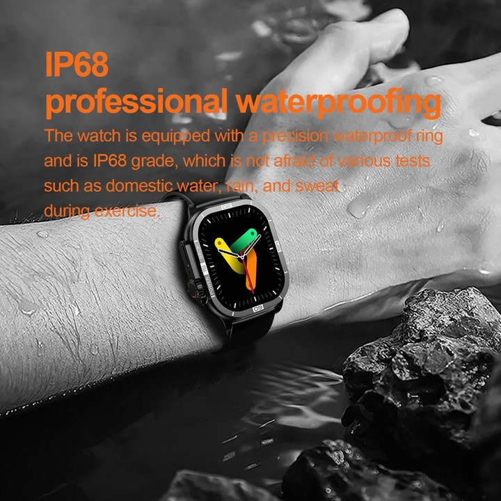 HK96S 2.06 inch BT5.3 IP68 Sport Smart Watch, Support Bluetooth Call / Sleep / Blood Oxygen / Heart Rate / Blood Pressure Health