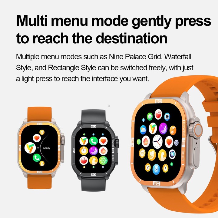 HK96S 2.06 inch BT5.3 IP68 Sport Smart Watch, Support Bluetooth Call / Sleep / Blood Oxygen / Heart Rate / Blood Pressure Health
