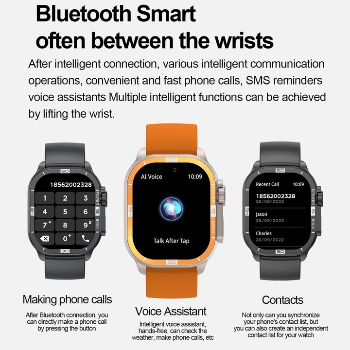 HK96S 2.06 inch BT5.3 IP68 Sport Smart Watch, Support Bluetooth Call / Sleep / Blood Oxygen / Heart Rate / Blood Pressure Health