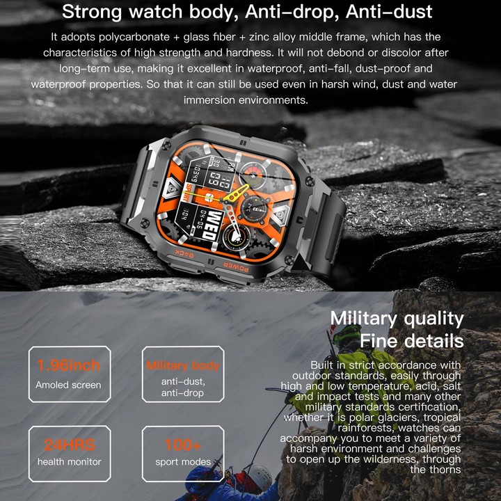 LEMFO K61 Pro 1.96 inch BT5.0 Sport Smart Watch, Support Bluetooth Call / Sleep / Blood Oxygen / Heart Rate / Blood Pressure Hea