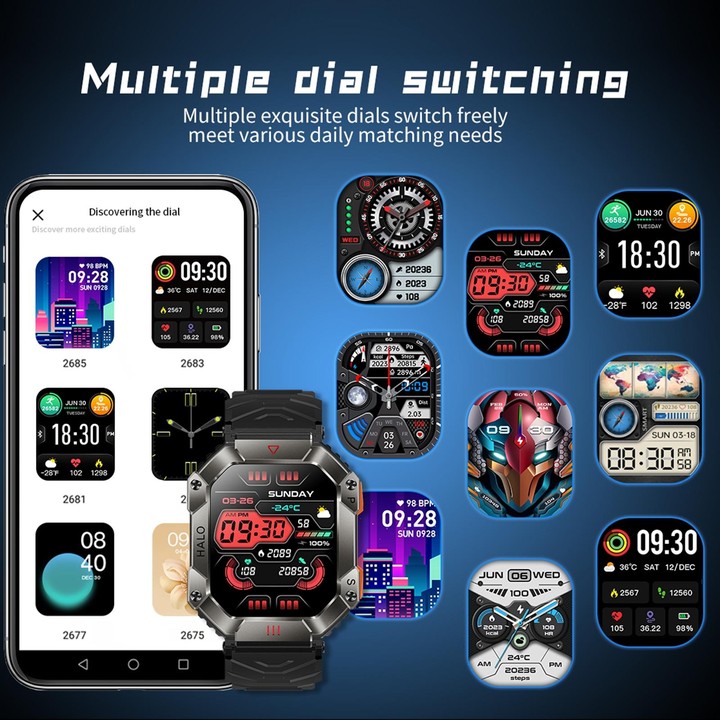KR80 2.0 inch BT5.1 IP67 Sport Smart Watch, Support Bluetooth Call / Sleep / Blood Oxygen / Heart Rate / Blood Pressure Health M