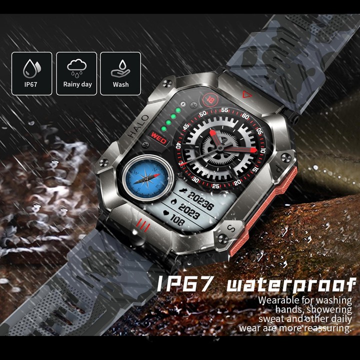 KR80 2.0 inch BT5.1 IP67 Sport Smart Watch, Support Bluetooth Call / Sleep / Blood Oxygen / Heart Rate / Blood Pressure Health M