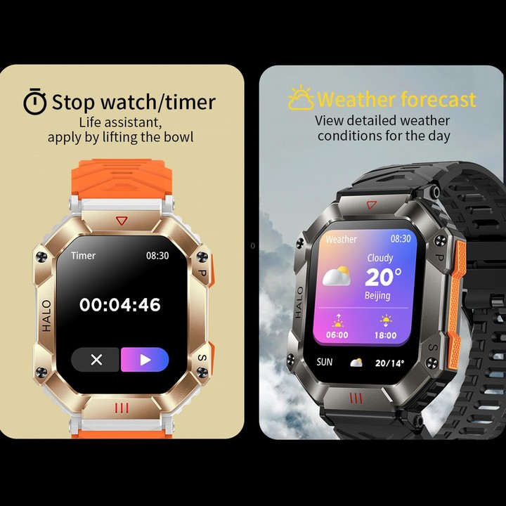 KR80 2.0 inch BT5.1 IP67 Sport Smart Watch, Support Bluetooth Call / Sleep / Blood Oxygen / Heart Rate / Blood Pressure Health M