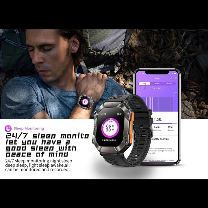 KR80 2.0 inch BT5.1 IP67 Sport Smart Watch, Support Bluetooth Call / Sleep / Blood Oxygen / Heart Rate / Blood Pressure Health M