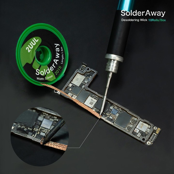 10 in 1 2UUL DW11 SolderAway 2.0mm Desoldering Wick 2015, Length: 1.5m