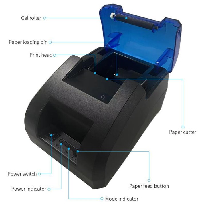 POS-5890U 58mm USB+Bluetooth Thermal Receipt Printer(EU Plug)